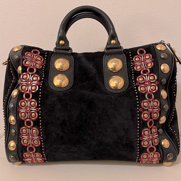 Rare Vintage Gucci Black Suede Bag - Picture 2 of 16